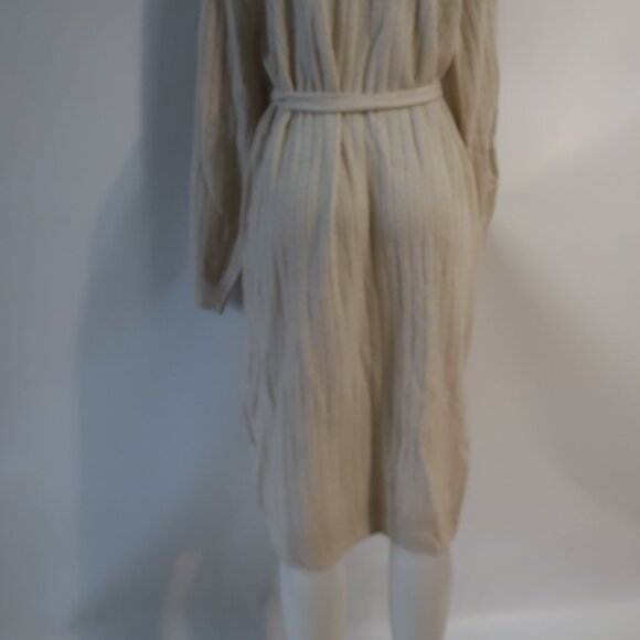 NWT Womens Crush Beige Ribbed Pure Cashmere Long Duster Cardigan Sweater 2 US/M - Picture 10 of 16